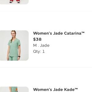 Size Medium Figs Catarina scrub top in Jade